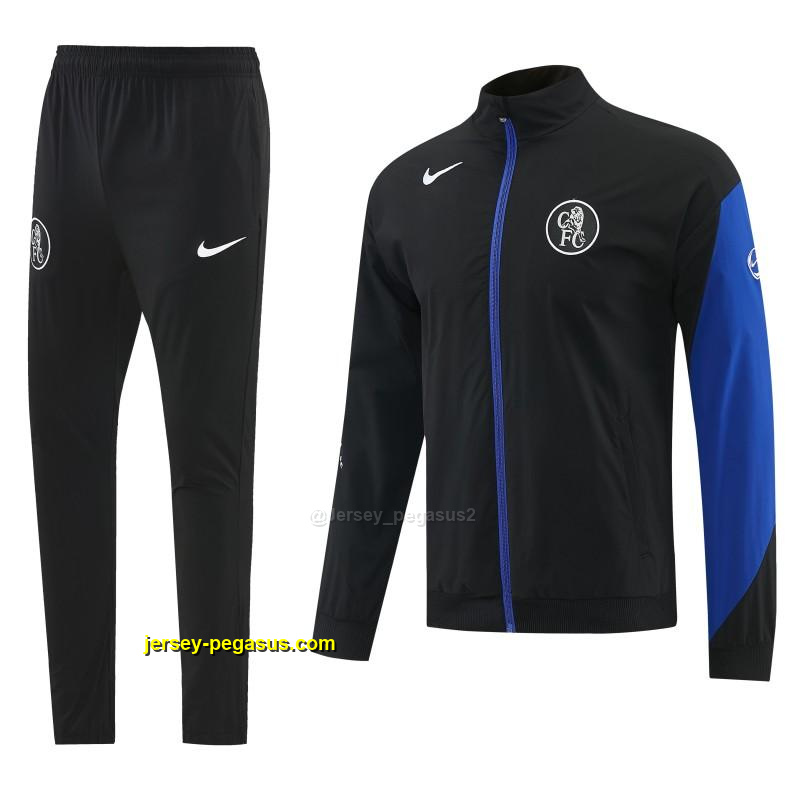 Chelsea Black Full Zipper Hooded Jacket Tracksuit + Long Pants Chelsea Black Full Zipper Hooded Jacket Tracksuit + Long Pants