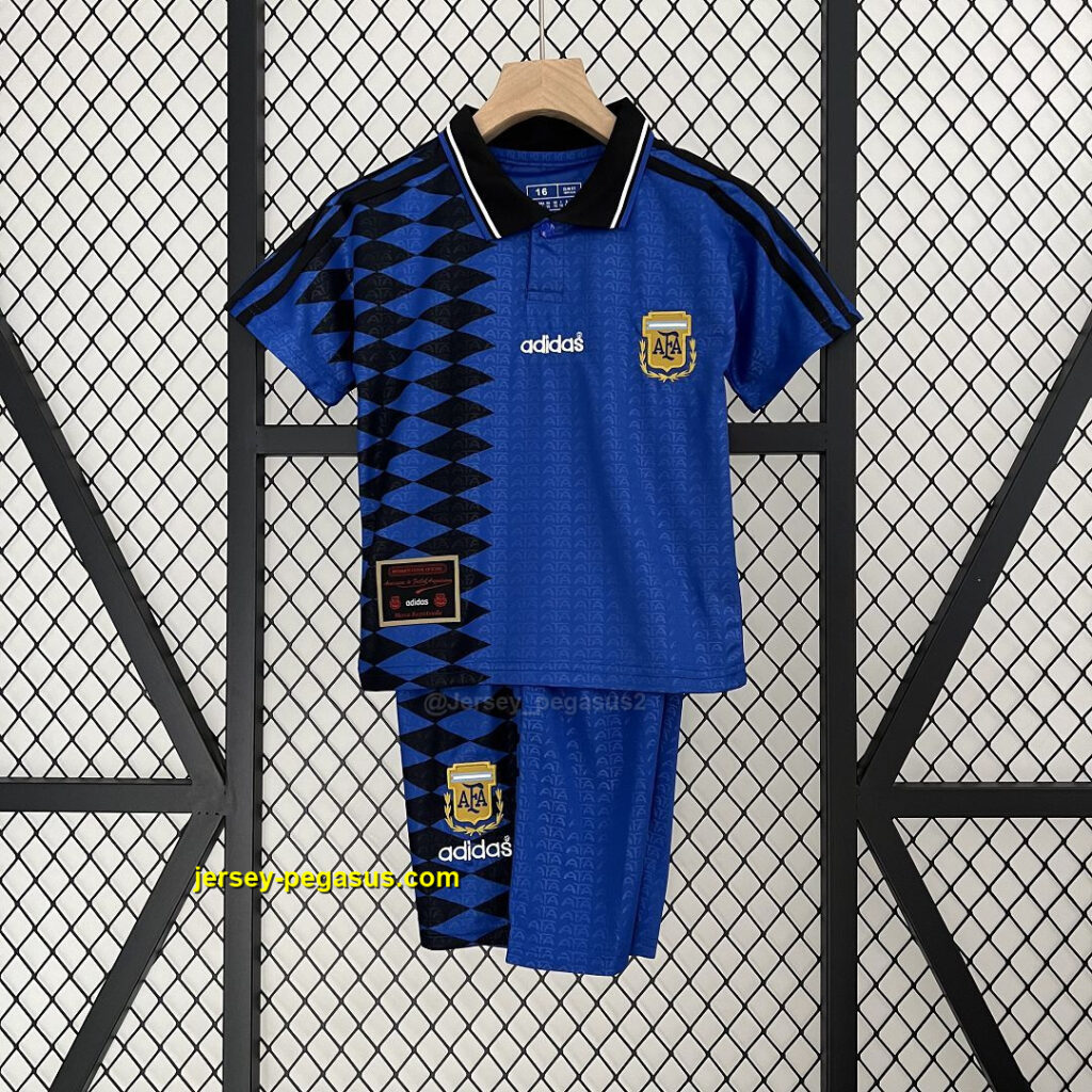 1994 Argentina Away Retro Kid Kits Youth Apparels Football