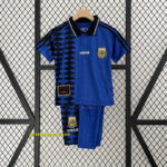 1994 Argentina Away Retro Kid Kits Youth Apparels Football