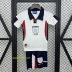 1998 England Home Retro Kid Kits Youth Apparels Soccer