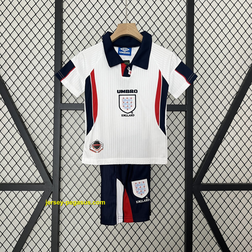1998 England Home Retro Kid Kits Youth Apparels Sport
