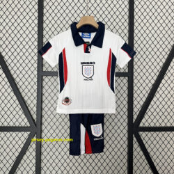 1998 England Home Retro Kid Kits Youth Apparels Sport
