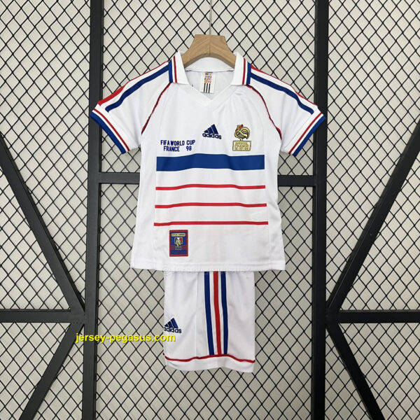1998 France Away Retro Kid Kits Youth Apparels Sport 1998 France Away Retro Kid Kits Youth Apparels Sport