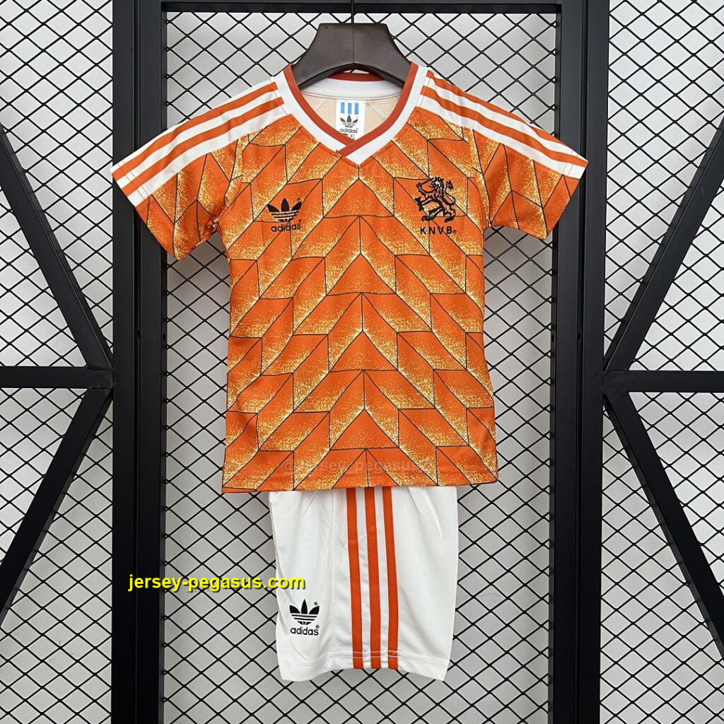 1998 Netherlands Home Kid Kits Youth Apparels Soccer