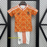 1998 Netherlands Home Kid Kits Youth Apparels Soccer