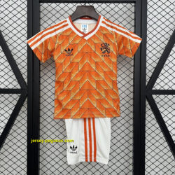 1998 Netherlands Home Kid Kits Youth Apparels Soccer