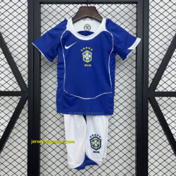 2004 Brazil Away Retro Kid Kits Youth Apparels Soccer