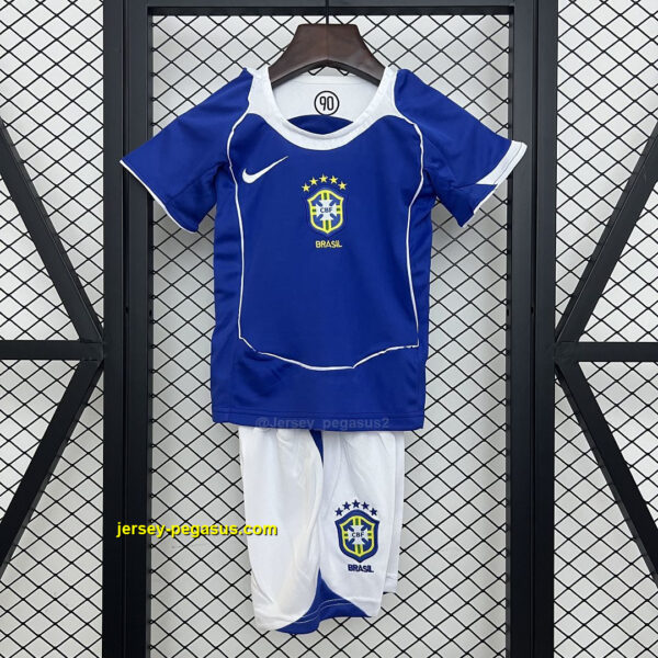 2004 Brazil Away Retro Kid Kits Youth Apparels Soccer