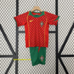 2004 Portugal Home Retro Kid Kits Youth Apparels
