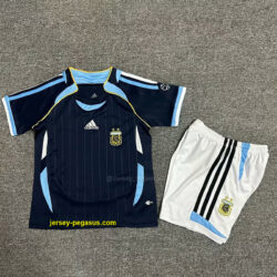 2006 Argentina Away Retro Kid Kits Youth Apparels Soccer