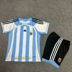 2006 Argentina Home Retro Kid Kits Youth Apparels Soccer