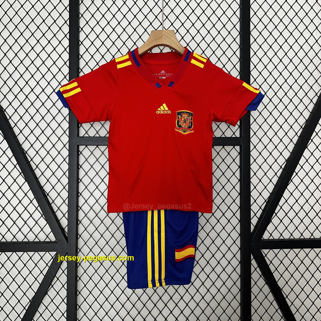 2010 Spain Home Retro Kid Kits Youth Apparels Sport