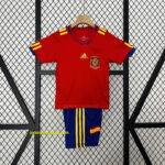 2010 Spain Home Retro Kid Kits Youth Apparels Sport