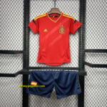 2012 Spain Home Retro Kid Kits Youth Apparels Sport
