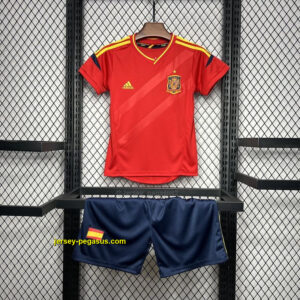 2012 Spain Home Retro Kid Kits Youth Apparels Sport