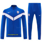 Chelsea Blue&White Full Zipper Jacket Tracksuit + Long Pants