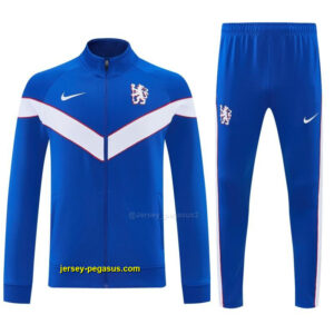 Chelsea Blue&White Full Zipper Jacket Tracksuit + Long Pants
