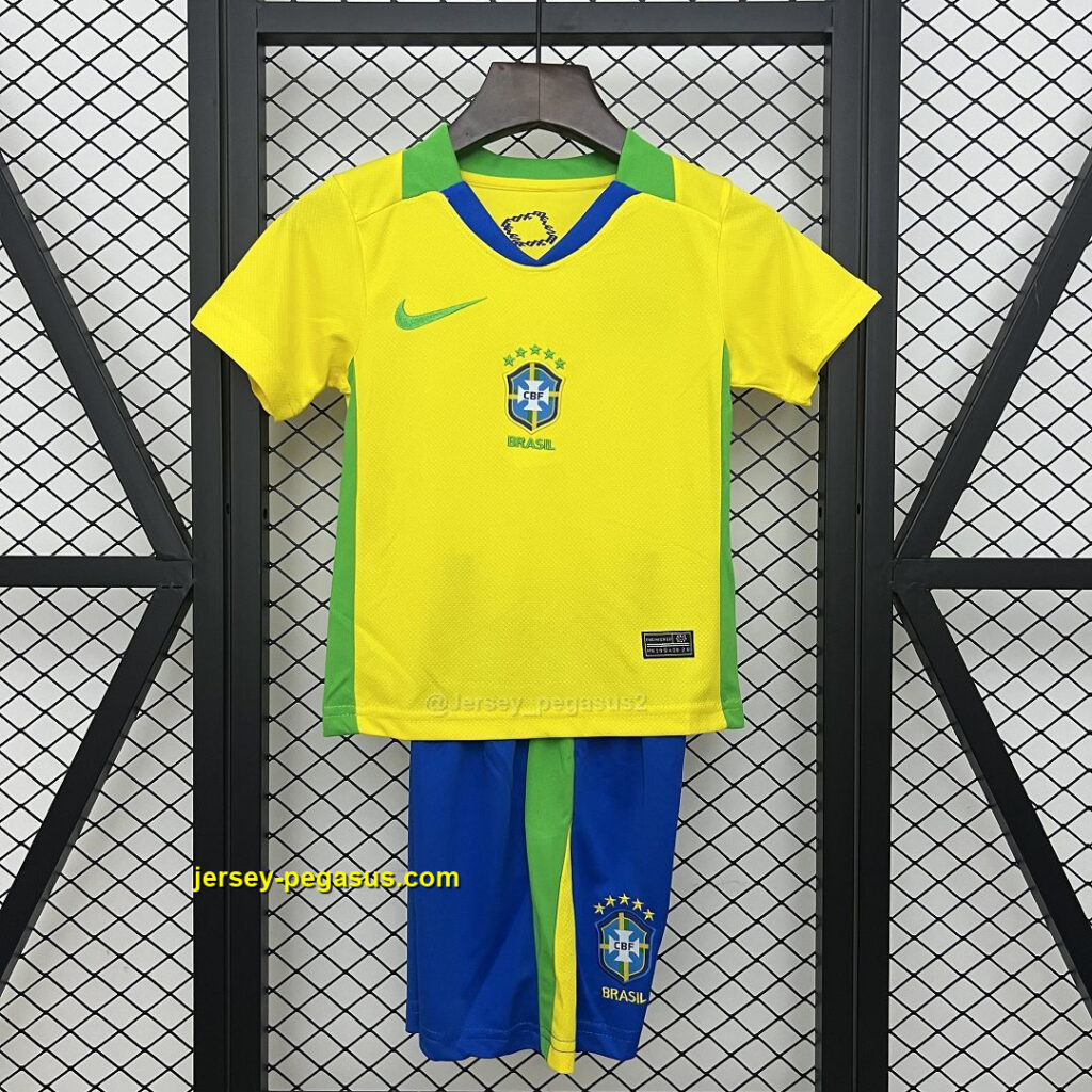 2025 Brazil Home Kid Kits Youth Apparels