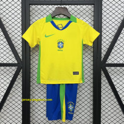 2025 Brazil Home Kid Kits Youth Apparels