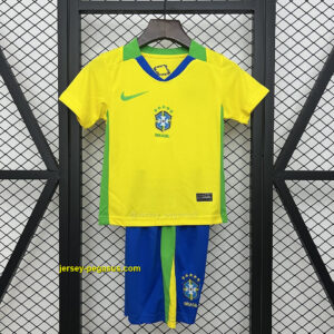 2025 Brazil Home Kid Kits Youth Apparels