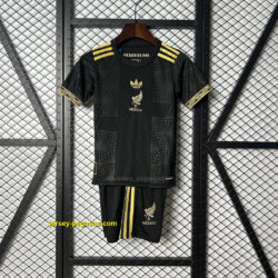 2025 Mexico Gold Black Kid Kits Youth Apparels