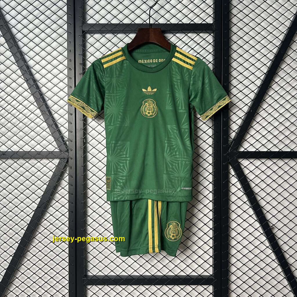 2025 Mexico Gold Cup Kid Kits Green Special Edition Youth Apparels