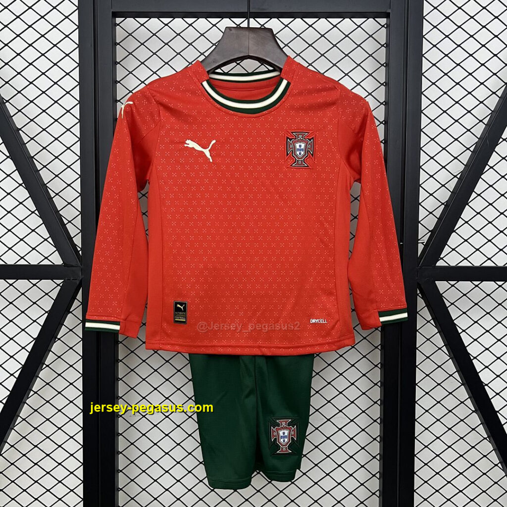 2025 Portugal Home Kid Kits Long Sleeve Youth Apparels