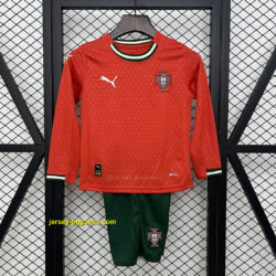 2025 Portugal Home Kid Kits Long Sleeve Youth Apparels