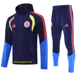 Colombia Navy Blue Full Zipper Hooded Jacket Tracksuit + Long Pants