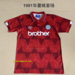 1991 Manchester City away red