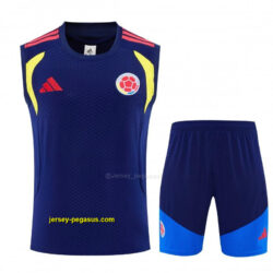 Colombia Navy Blue Sleeveless Training Vest +Shorts Set