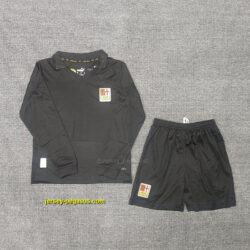 AC Milan 125th Anniversary Black Long Sleeve Kid Kits Youth Apparels Soccer AAAA