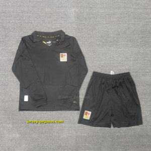 AC Milan 125th Anniversary Black Long Sleeve Kid Kits Youth Apparels Soccer AAAA