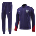 England Purple Full zipper Jacket Tracksuit+ long pants