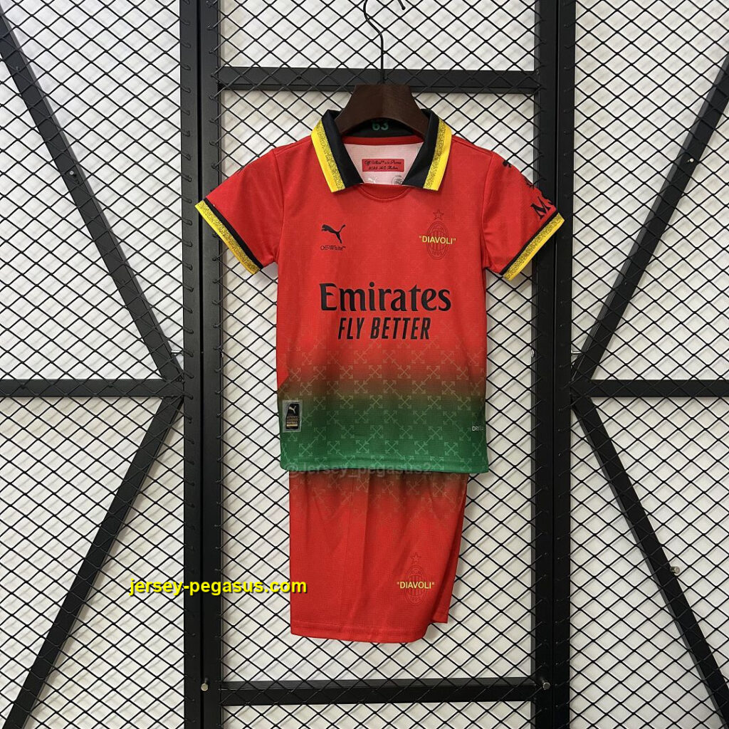 AC Milan x Offwhite Goalkeeper Kid Kits Youth Apparels
