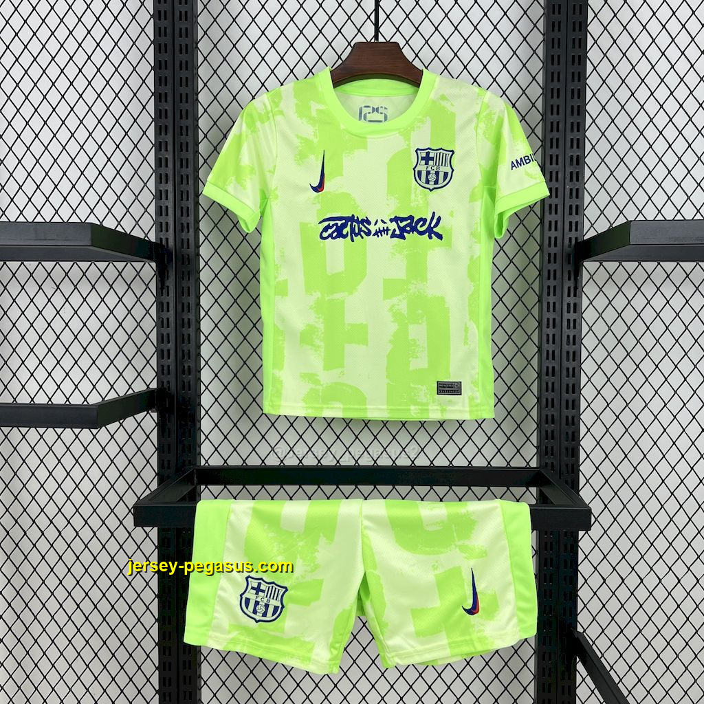Barcelona Third Travis Scott Edition Kid Kits Youth Apparels Soccer