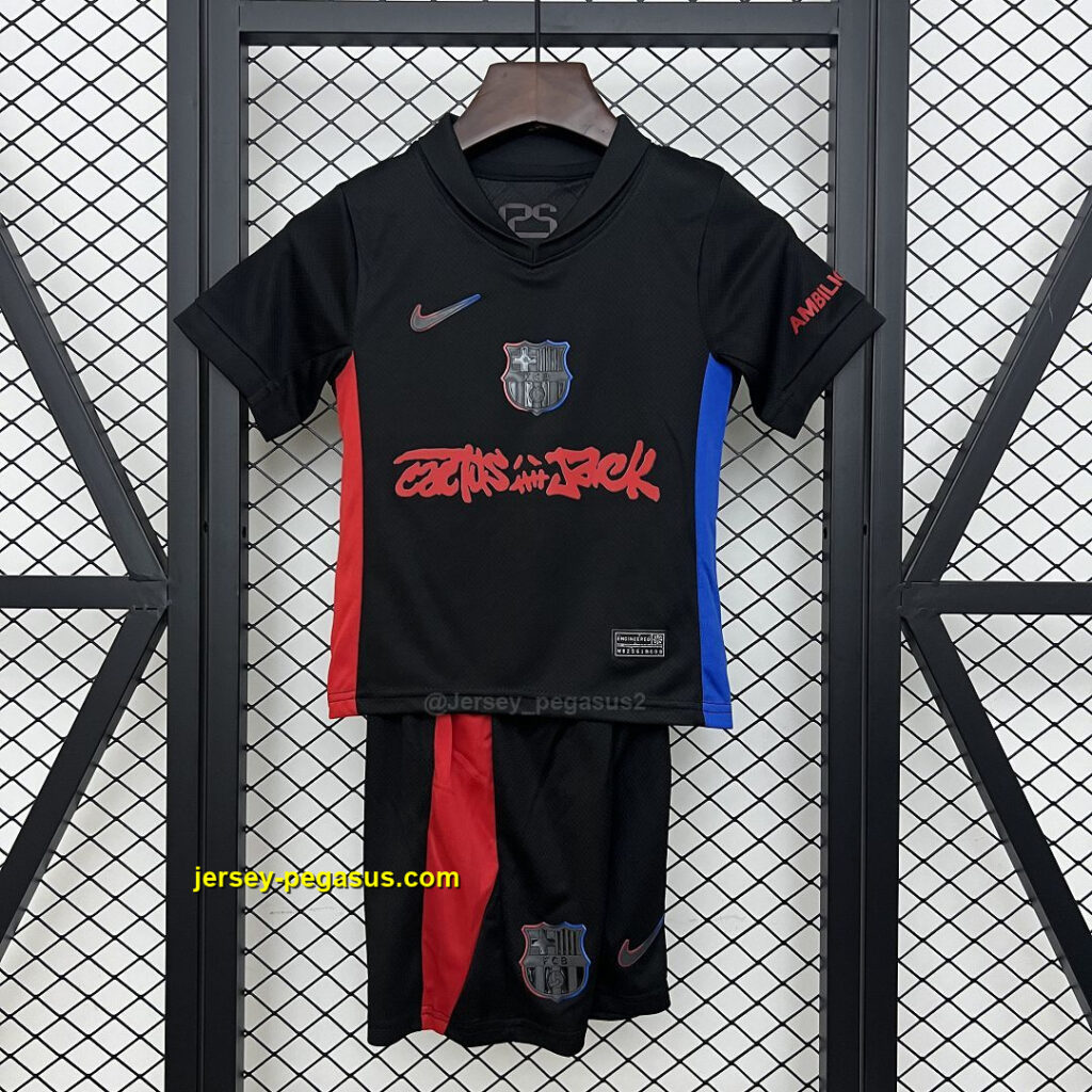 Barcelona x Travis Scott Away Kid Kits Youth Apparels