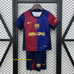 Barcelona x Travis Scott Home Kid Kits Youth Apparels