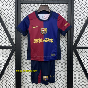 Barcelona x Travis Scott Home Kid Kits Youth Apparels