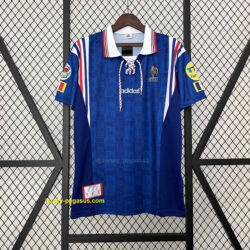 1996 France Home Retro Kit Football Uniform