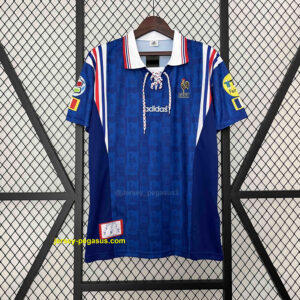 1996 France Home Retro Kit Football Uniform