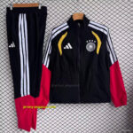 Germany Black with Red Full zipper Jacket Tracksuit+ long pants