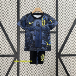 Brazil Dark Blue Jesus Kid Kits Youth Apparels