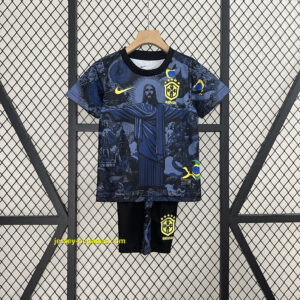 Brazil Dark Blue Jesus Kid Kits Youth Apparels