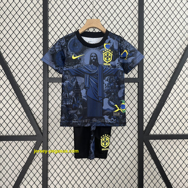 Brazil Dark Blue Jesus Kid Kits Youth Apparels