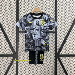 Brazil Gray Jesus Special Kid Kits Youth Apparels