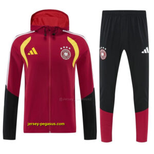 Germany Red Full Zipper Jacket Tracksuit + Long Pants