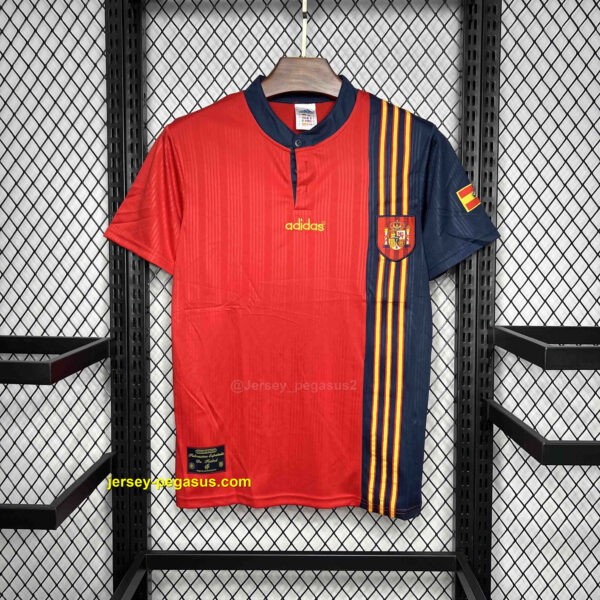 1996 Spain Home Retro Kit Vintage Shirt Sport 1996 Spain Home Retro Kit Vintage Shirt Sport