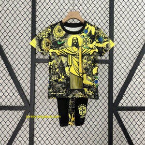Brazil Jesus Yellow Special Kid Kits Youth Apparels