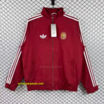 2026 Spain Burgundy Red Full Zipper Windbreaker